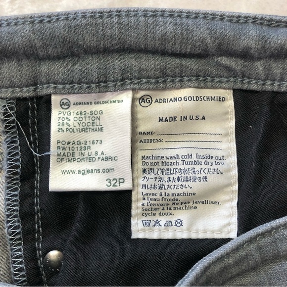 AG Adriano Goldschmied The Stevie Ankle Slim Straight Grey Jean Petite 32 - Picture 6 of 10